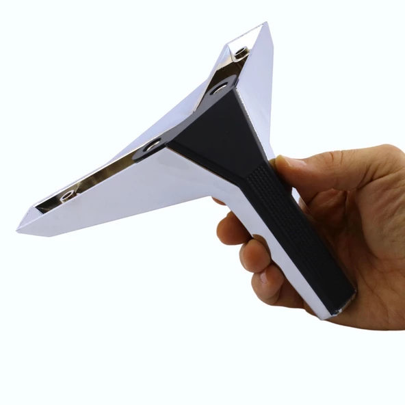 Moda Lüks Mobilya Oturma Grubu Kanepe Sehpa TV Ünitesi Koltuk Ayağı Baza Ayakları Krom Siyah 14 cm - 6