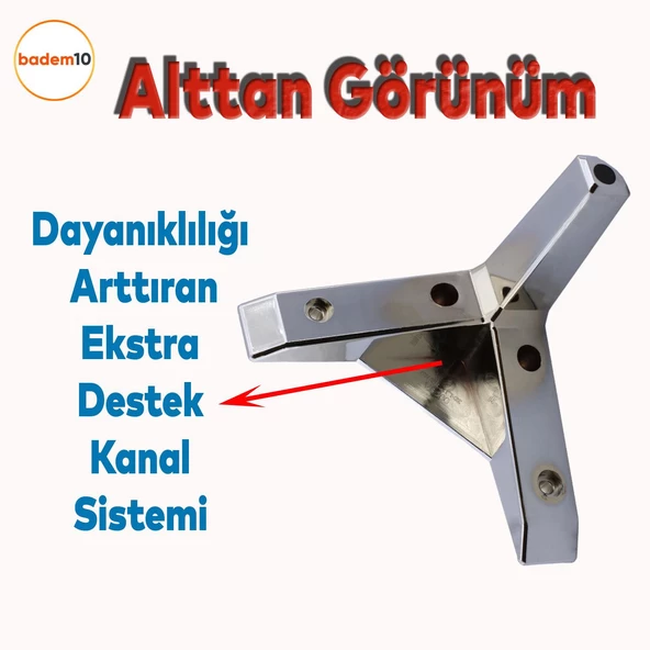 Moda Lüks Mobilya Oturma Grubu Kanepe Sehpa TV Ünitesi Koltuk Ayağı Baza Ayakları Krom Siyah 14 cm - 4