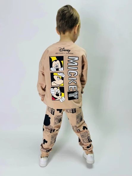 ERKEK ÇOCUK MİCKEY 2 İPLİK PAMUK RİBANALI EŞOFMAN TAKIMI - 7