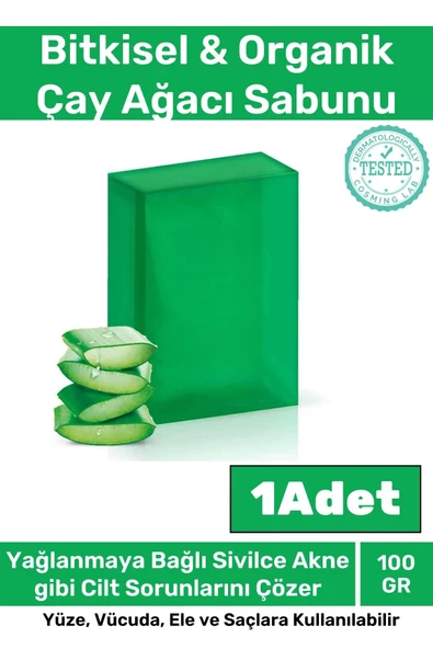 Özel Üretim %100 Doğal Koku Yüz Cilt Beyazlatıcı Organik Nemlendirici Çay Ağacı Sabunu 1 Adet ürün görseli 1