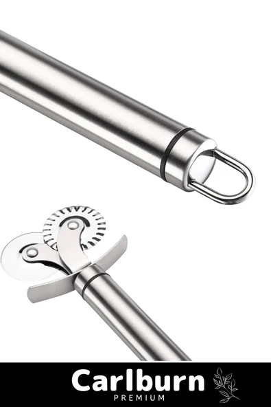 Premium Paslanmaz Çelik Dayanıklı Duvara Asılabilir Süper Keskin Çift Başlıklı Pizza Hamur Bıçağı - 2