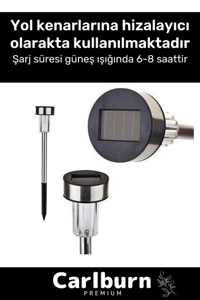 Premium Kablosuz Su Geçirmez Dayanıklı Şık Solar Güneş Enerjili Bahçe Lambası Saplama 30cm 10 Adet - 3