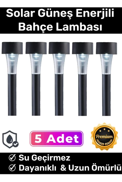 Premium Kablosuz Su Geçirmez Dayanıklı Şık Solar Güneş Enerjili Bahçe Lambası Saplama 30cm 5 Adet