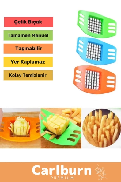 Premium Seri Dayanıklı Kolay Temizlenir Uzun Ömürlü Pratik Patates Soğan Doğrama Düzenli Kesme Aleti - 2