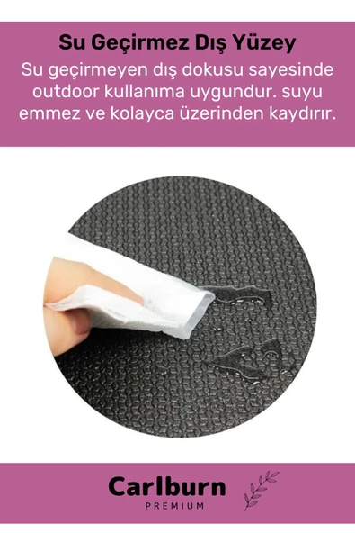 Premium Su Geçirmez Konforlu Taşıma Askılı Çift Taraflı Zemin Çadır Uyku Kamp Matı Yer Minderi 6,5mm - 4