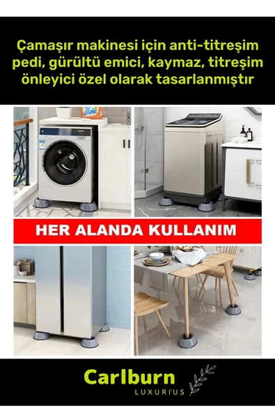 Özel Üretim Gürültü Engelleyici Titreşim Önleyici Kauçuk Çamaşır Bulaşık Makinesi 4 Adet Ayak Pedi - 3