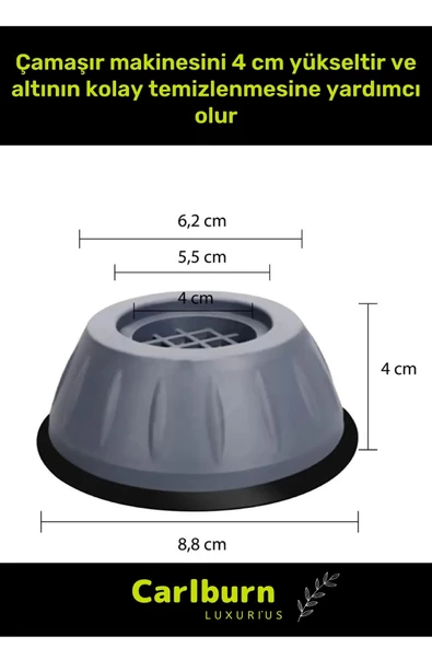 Özel Üretim Gürültü Engelleyici Titreşim Önleyici Kauçuk Çamaşır Bulaşık Makinesi 4 Adet Ayak Pedi - 2