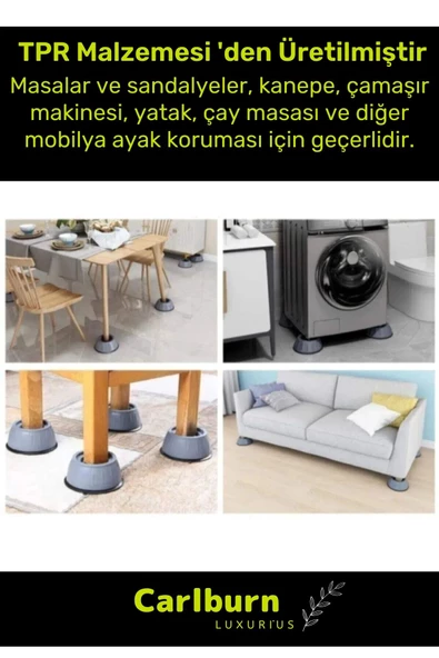 Özel Üretim Gürültü Engelleyici Titreşim Önleyici Kauçuk Çamaşır Bulaşık Makinesi 4 Adet Ayak Pedi - 4