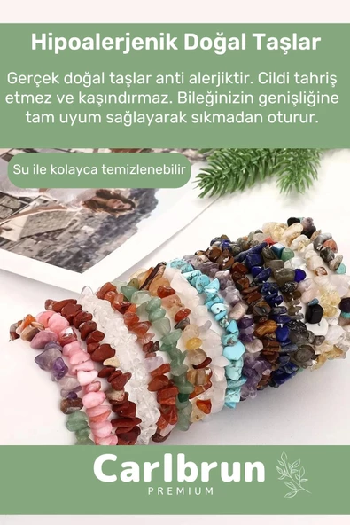 Premium Başak Burcu Enerjisini Yükselten Doğal Taş Bileklik Başak Burçları Burç Unisex Bileklik - 5