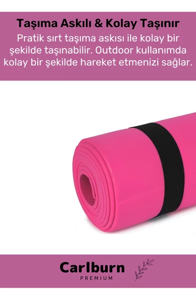 Premium Su Geçirmez Konforlu Taşıma Askılı Çift Taraflı Zemin Çadır Uyku Kamp Matı Yer Minderi 6,5mm - 2