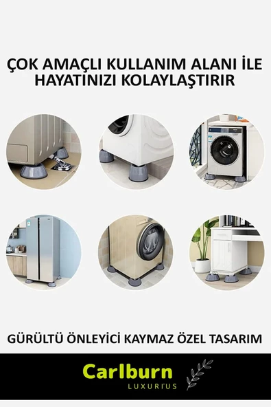 Özel Üretim Gürültü Engelleyici Titreşim Önleyici Kauçuk Çamaşır Bulaşık Makinesi 4 Adet Ayak Pedi - 5