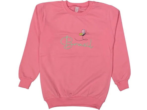Kız Çocuk Mevsimlik Kelebek Nakışlı Sweatshirt BGL-ST03638 - 3