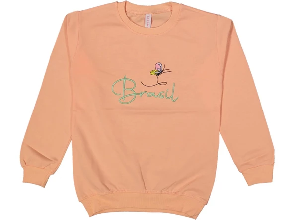 Kız Çocuk Mevsimlik Kelebek Nakışlı Sweatshirt BGL-ST03638 - 4