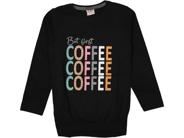 Kız Çocuk Mevsimlik Coffe Baskılı Sweatshirt BGL-ST03647 - 3