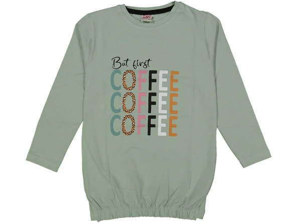 Kız Çocuk Mevsimlik Coffe Baskılı Sweatshirt BGL-ST03648