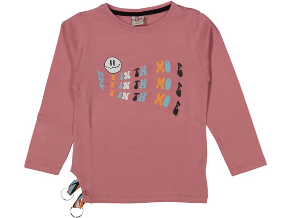 Kız Çocuk Mevsimlik Emoji Baskılı Sweatshirt BGL-ST03650