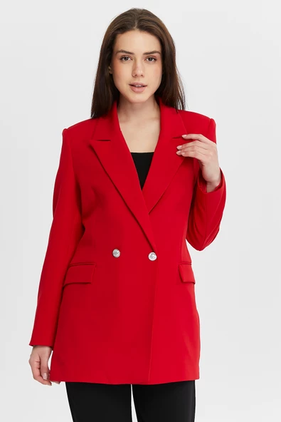 Oversize Dokuma Blazer Ceket - 4