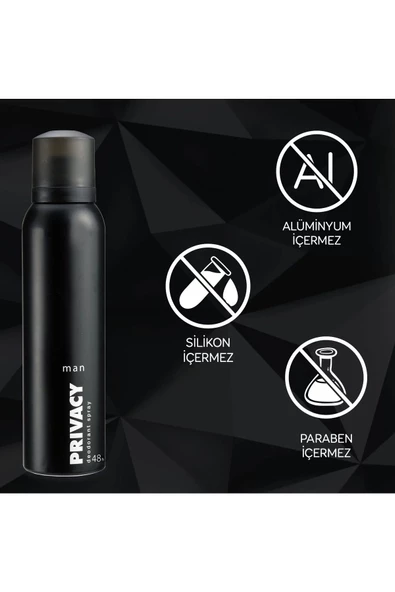 Privacy   Erkek Privacy Deodorant 4 Adet 150 ml + 100 Yıl Özel Seri Arko Yağlı 20 ml Krem Hediyeli - 3