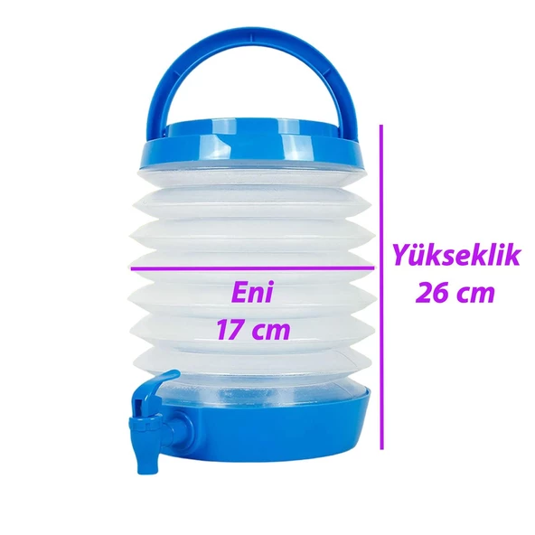 Su Sebili Ayran Meşrubat Içecek Bidonu Sebil Katlanabilir Musluklu Termos Çeşmeli Körüklü 5.5 Litre - 3
