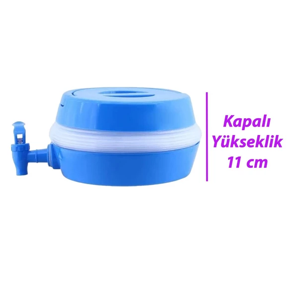 Su Sebili Ayran Meşrubat Içecek Bidonu Sebil Katlanabilir Musluklu Termos Çeşmeli Körüklü 5.5 Litre - 4