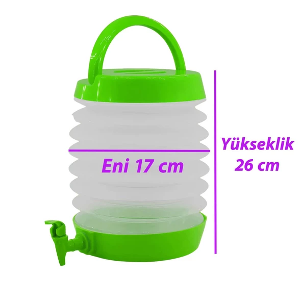 Su Sebili Katlanabilir Termos Çeşmeli Körüklü 5.5 Litre Piknik Kamp Su Ayran Meşrubat Içecek Bidonu - Resim 3