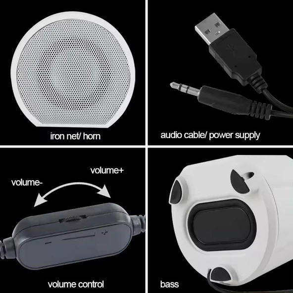 Hadron HD6024 Laptop/Masaüstü Bilgisayar Speaker 1+1 Bas Hoparlör - 8