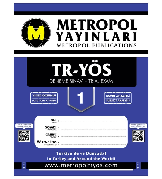 TR-YÖS DENEME SINAVLARI (BAŞLANGIÇ SEVİYESİ) (15 FASİKÜL DENEME) - 3