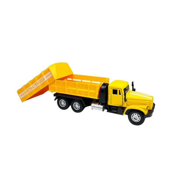 Çek Bırak 1:50 Ölçekli Oyuncak Damperli Kamyon Metal Oyuncak Kamyon 20cm.Sarı - 2