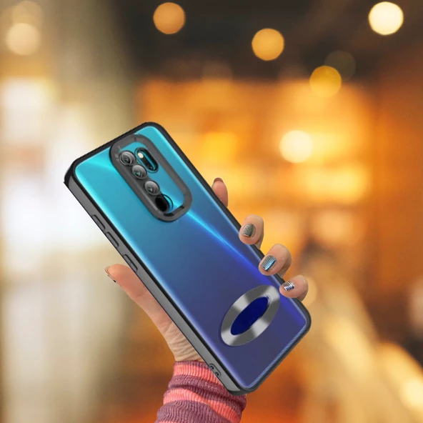 Xiaomi Redmi Note 8 Pro Yanları Renkli Lens Korumalı Logo Gösteren Tlp Mega Kılıf