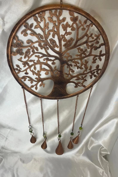 Deprem Zili Çanı Rüzgar Çanı Zili Feng Shui HaYat Ağacı Komple Metal 5 Çanlı Gümüş ürün görseli