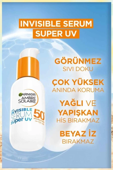 Garnier Ambre Solaire Invisible Spf50 Süper Uv Günlük Güneş Koruyucu Serum 30 ml - 3