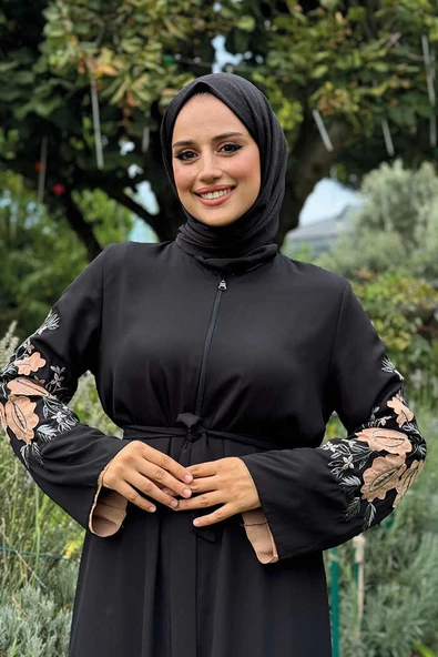 Çift Taraflı Çift Renk Ferace 7897 Siyah - 4