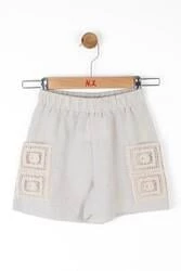 Kız Çocuk Dantel Keten Şort 56530 - 7