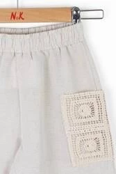 Kız Çocuk Dantel Keten Şort 56530 - 6