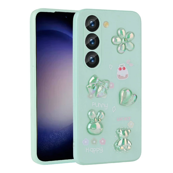 Samsung Galaxy S23 Kılıf Kabartma Figürlü Parlak Toys Silikon Kapak - 6
