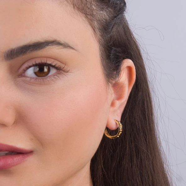 14 Ayar İtalyan Halka Altın Küpe 2,3 gr - 2