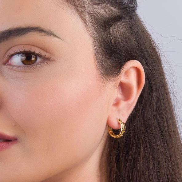 14 Ayar İtalyan Halka Altın Küpe 2,3 gr - 3