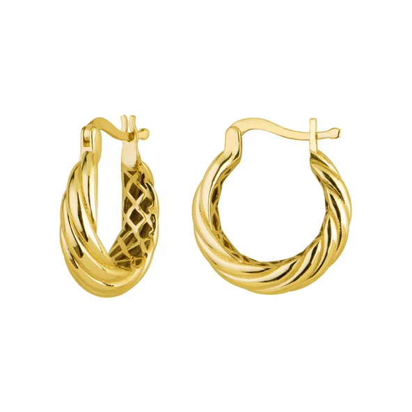 14 Ayar İtalyan Halka Altın Küpe 3,6 gr - 4