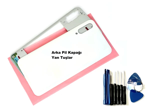 Tkgz Samsung Galaxy A50S A507 KASA Arka Pil Batarya Kapağı (TAMİR SETİ) BEYAZ