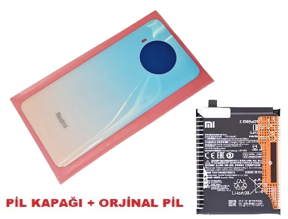 Tkgz Xiaomi Mi 10T LİTE Arka Pil Batarya Kapağı + PİL (CAM) BEYAZ