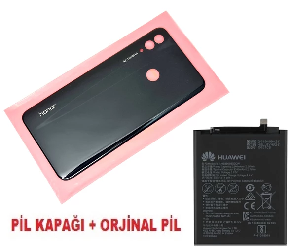 Tkgz Honor 10 Lite Arka Pil Batarya Kapağı + PİL SİYAH