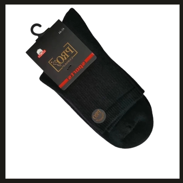 Uyguna-Yakala Siyah 41-44 Havlu Erkek Patik Çorabı-RAP.140 ürün görseli