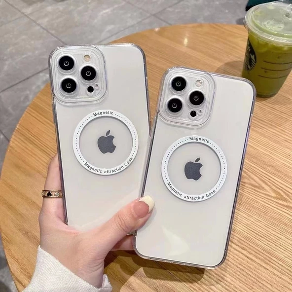 İphone 14 Magsafe Uyumlu Şeffaf Kapak - Resim 2