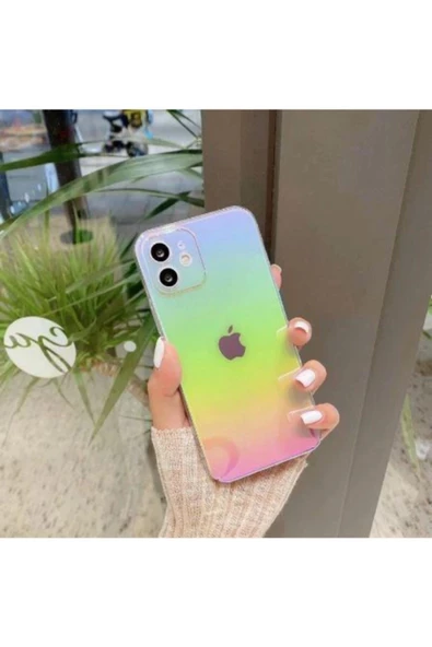İphone 14 Pro Max Gökkuşağı Rainbow Kılıf Kapak - Resim 3