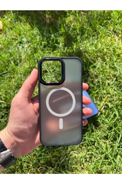 İphone 15 Pro MagSafe Uyumlu Mat Krom Telefon Kılıfı - Resim 3