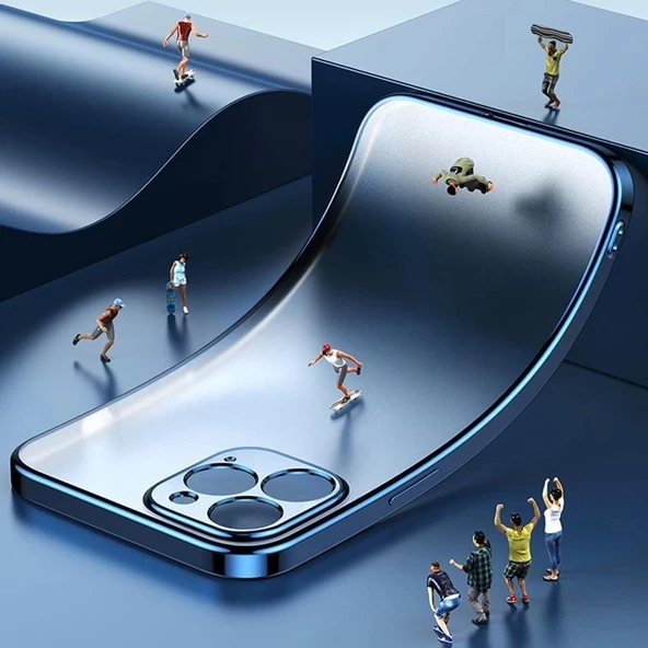 Lazer Parlak Çerçeve Şeffaf Plating Cep Telefonu Kılıfı - Resim 2