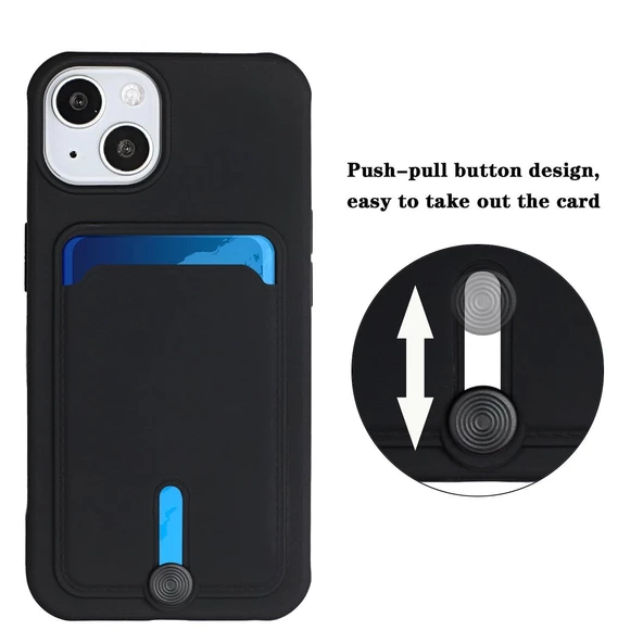 iPhone Kartlıklı Silikon Kamera Korumalı Kılıf - Resim 3