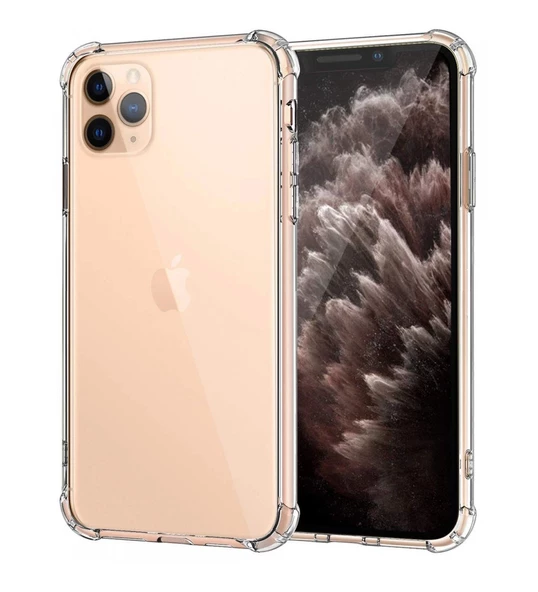 iPhone 11 Pro Max Anti Crash Darbe Korumalı Şeffaf Silikon Kılıf
