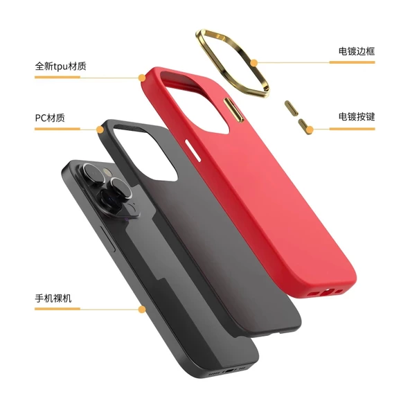 İphone 14 Dik Kenarlı Deri Görünümlü Atlas Kapak - Resim 3