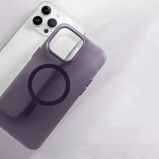 iPhone 14 Pro Max Kılıf Magsafe Şarj Özellikli Buzlu Sert Kılıf - 4